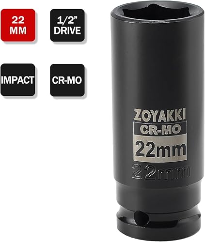 Miniatura 385 de Enchufe de impacto de 6 PT de 1/2" x 0.827 in de profundidad, CR-MO, 1/2 pulgada de accionamiento de 6 puntos para una fácil extracción