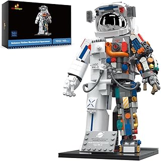 JMBricklayer Space Astronaut Building Sets for Boys 8-14 Adult 70102, Flexible Space Toys for Adults Kids, Cool Collectible Build and Display Spaceman Model with Display Stand, Gifts for Boys Girls