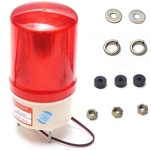 Miniatura 5 de Bettomshin LTE1101 Luz de advertencia Bombilla intermitente Industrial Señal Torre Lámpara DC 220V Rojo 1pcs