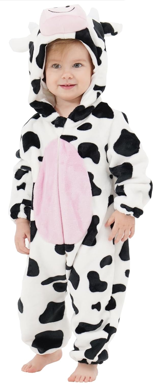 Unisex Baby Animal Costume Pajamas, Infant Flannel Hooded Halloween Romper Cosplay Costume/Homewear/Sleepwear Unisex Baby Animal Costume Pajamas, Infant Flannel Hooded Halloween Romper Cosplay Costume/Homewear/Sleepwear