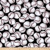 Simply Packed Baseball Fleece White/Black/Red Fabric By The Yard
