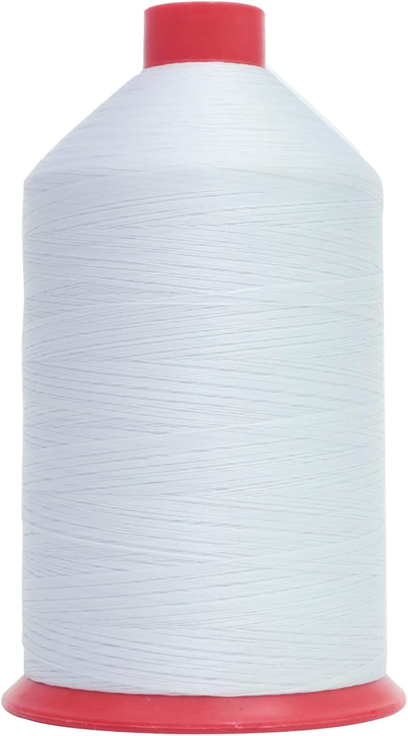Heavy Duty Bonded Nylon 66 Sewing Thread 210D/3 T70#69 6200 Yards 16 OZ for Canvas Furniture Upholstery Leather Goods Automotive Leather Footwear Outdoors (210D/3 T70#69, White)