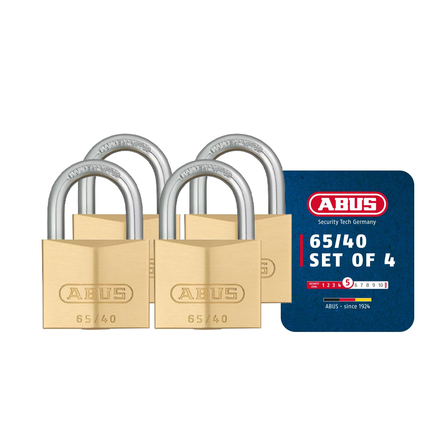 Abus Padlock Keys 65/40 4 X 6.2 Cm Gold 4 X Padlock