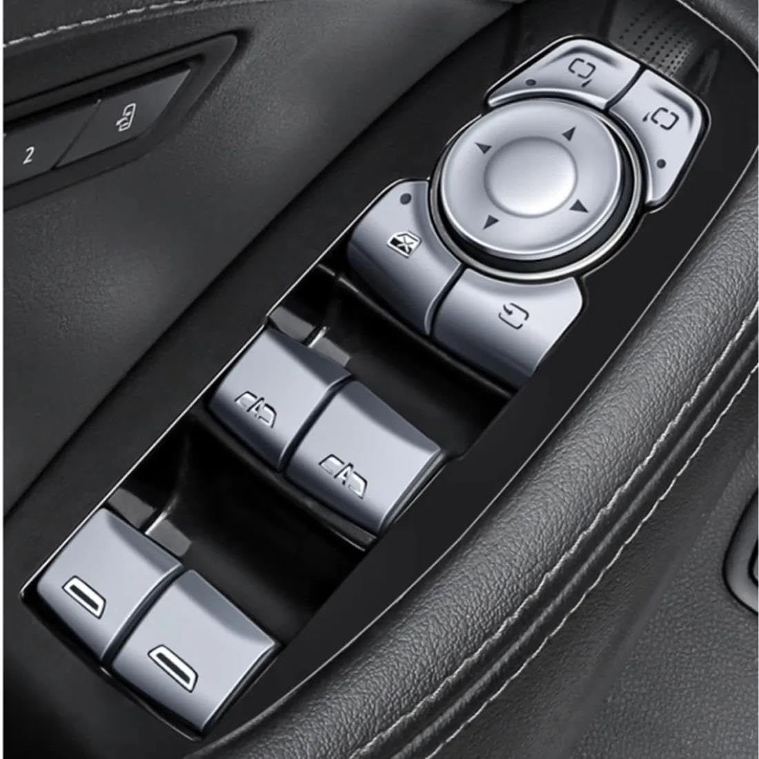 SKINII Decorazione Interni per Cadillac XT4 XT5 XT6 CT5 Finestra di Automobile Vetri Ascensore Pulsante Copertura Trim Adesivi per Interni 12 Pz/Set Modanatura Interni