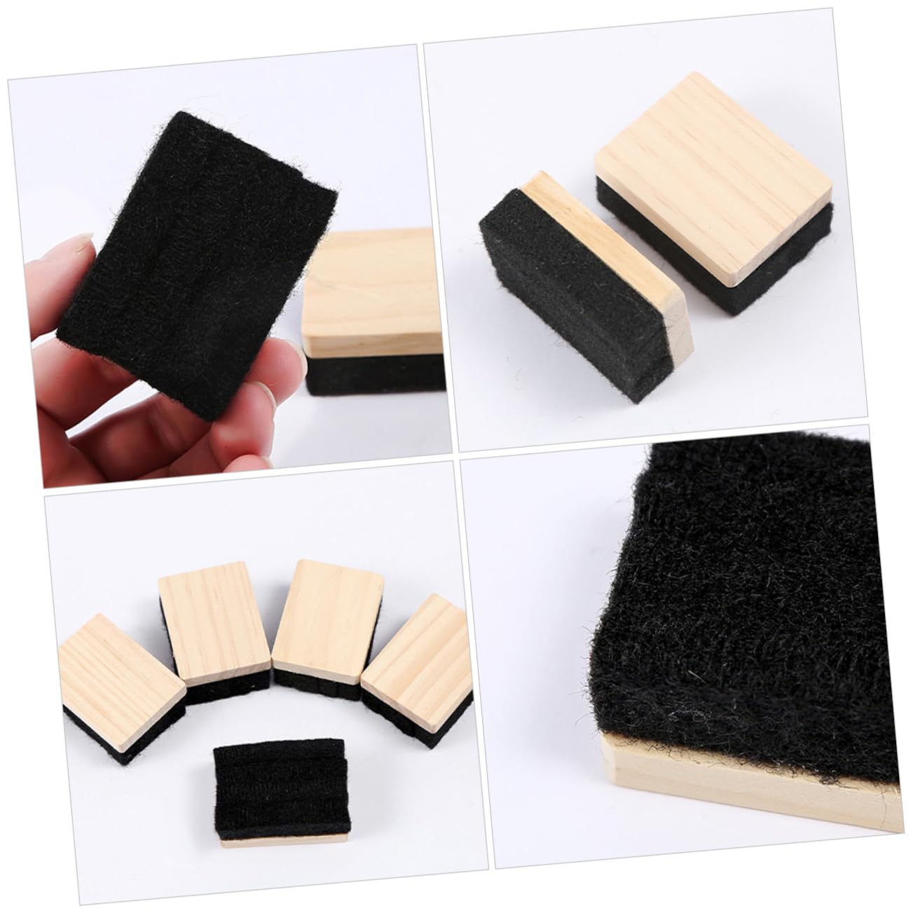 Gadpiparty 4 Sätze Radiergummi Multipack Schwarz Kreidestaubtuch Planke Whiteboard-radierer Mini Tafelschwamm Kreidetafel-radierer Im Klassenzimmer Gefühlt 10 Stück * 4