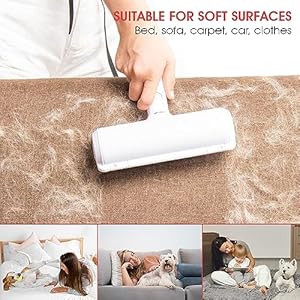 Pet hair remover roller  quality mart reusable dog and cat hair remover for floors sofas carpets clothes car seats beds  easy to use and self cleaning roller   cucciolini doodles