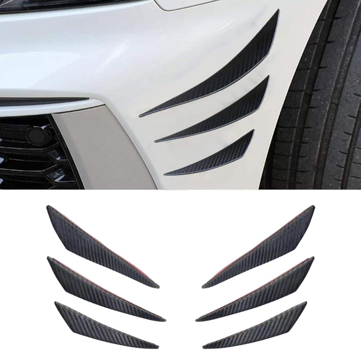 6 Pcs Car Front Spoiler for Honda Civic 2023 2024 2025, Front Bumper Lip Diffuser, Car Body Kit Spoiler Decoration, Exterior Accessories,A