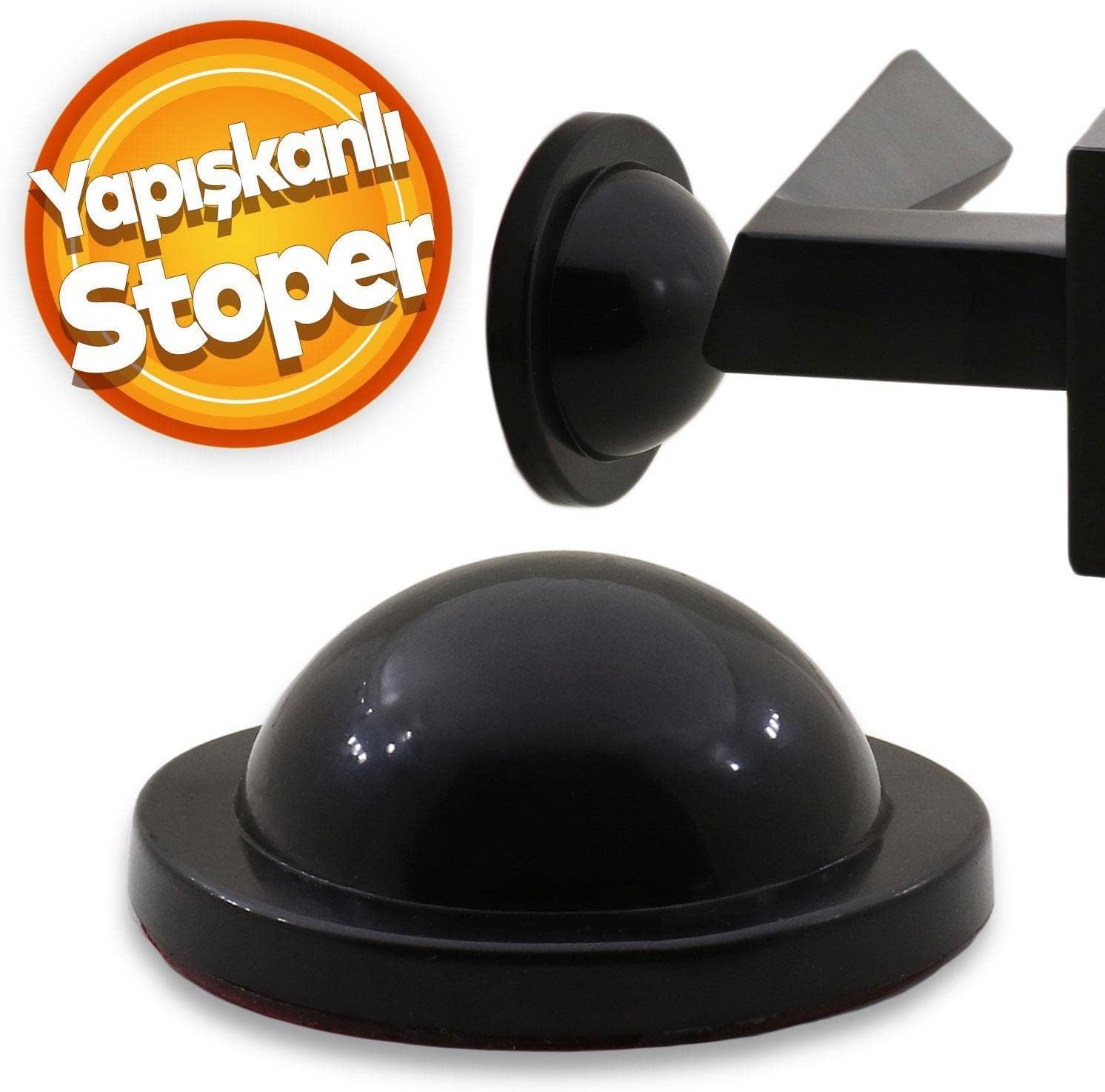 Silikon Kapı Stoperi Tamponu Yapışkanlı Siyah Kapı Kolu Stopu Sessiz Stop