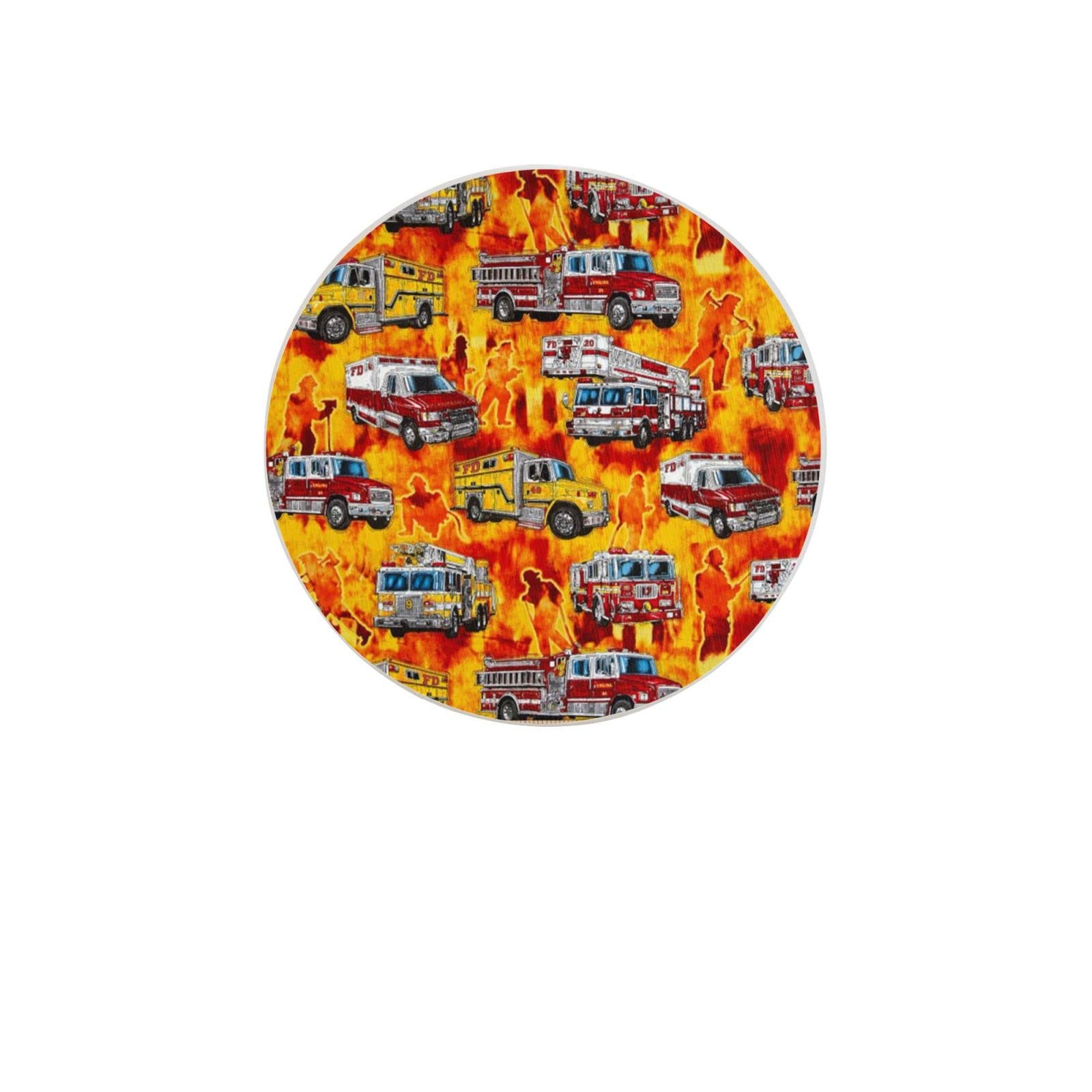 Fireman Fire Truck Six Piece Drink Coaster for Tabletop Protection Place Mats for Home Decor