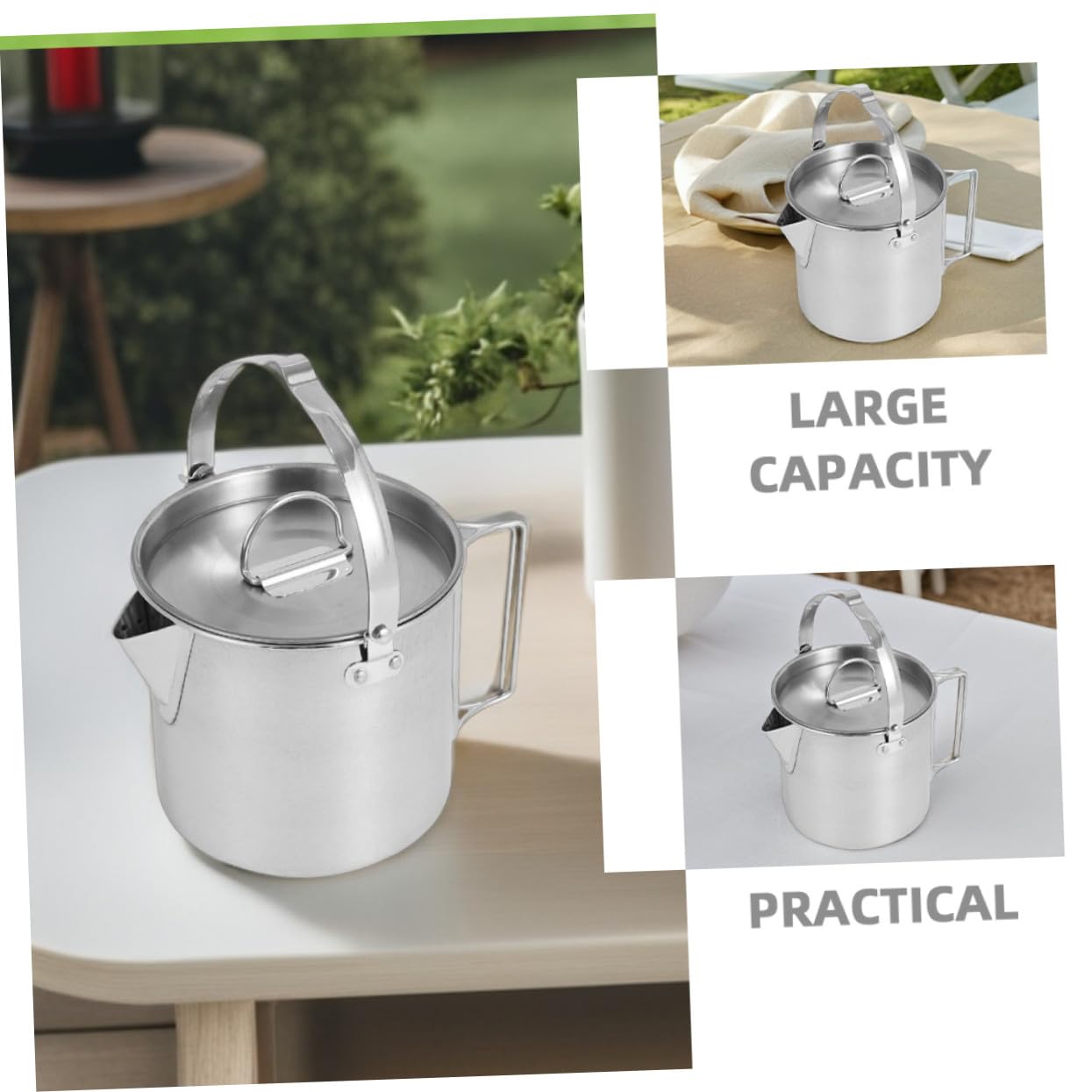 TOYANDONA Hervidor De Agua Portátil Acero Inoxidable Para Exteriores Para Senderismo Camping y Picnics Rápido