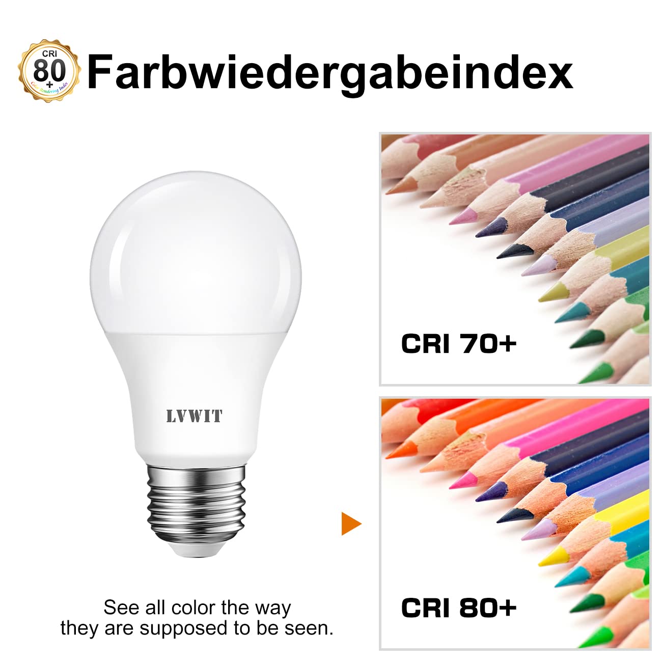 LEDYA E27 LED Birnen Warmweiß 9W - Energiesparlampen 6er Pack Für Küche Und Wohnzimmer