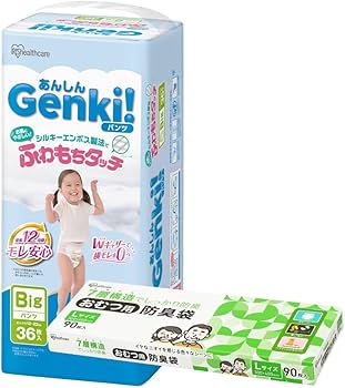 Amazon.co.jp: 【2点セット】アイリスオーヤマ おむつ Genki! パンツ