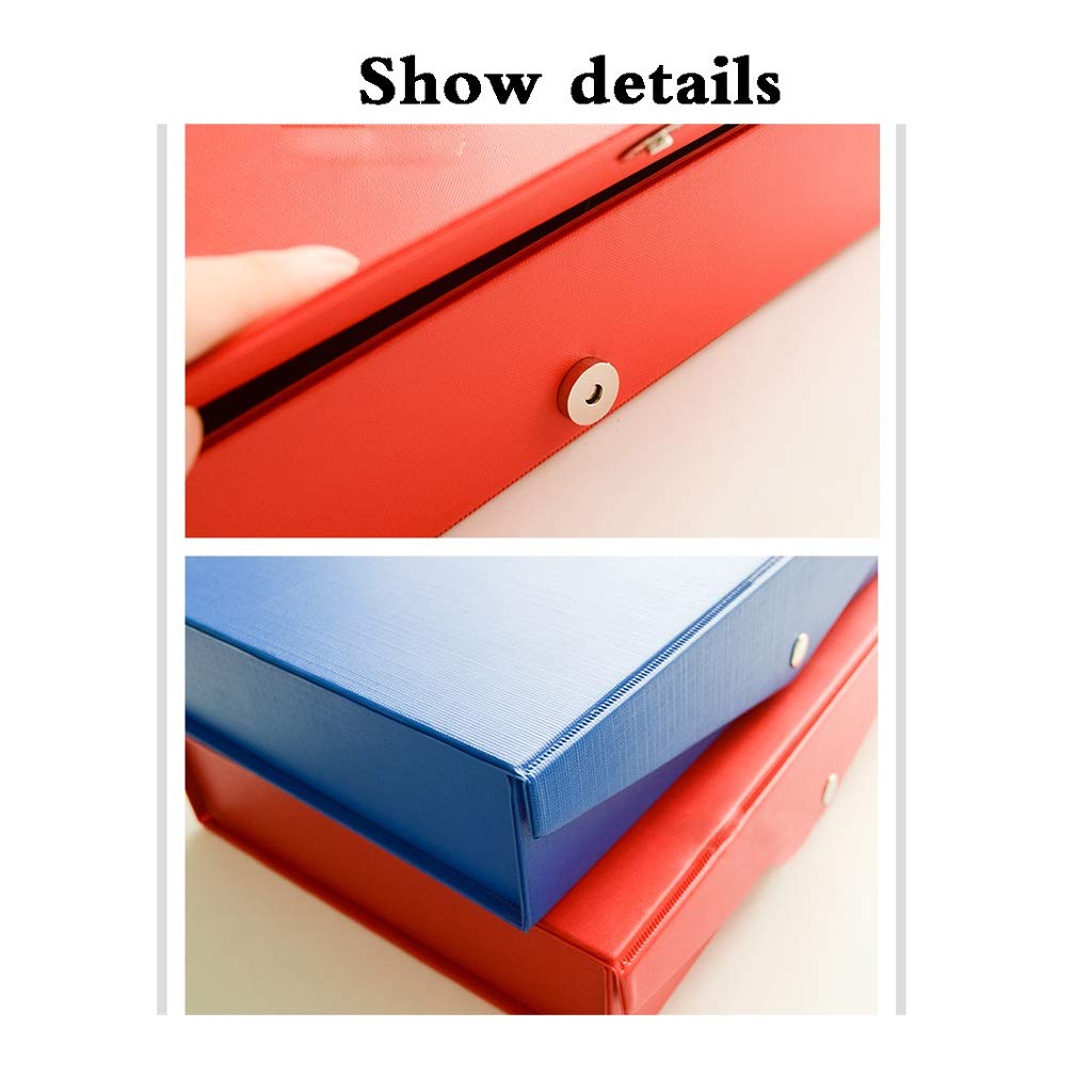 6 Pezzi Cartella Portadocumenti Raccoglitore Office Scatola Archivio di Pelle, A4 File Organizer di Pelle con Coperchio, Cartella di Archiviazione Storage Box, Nero