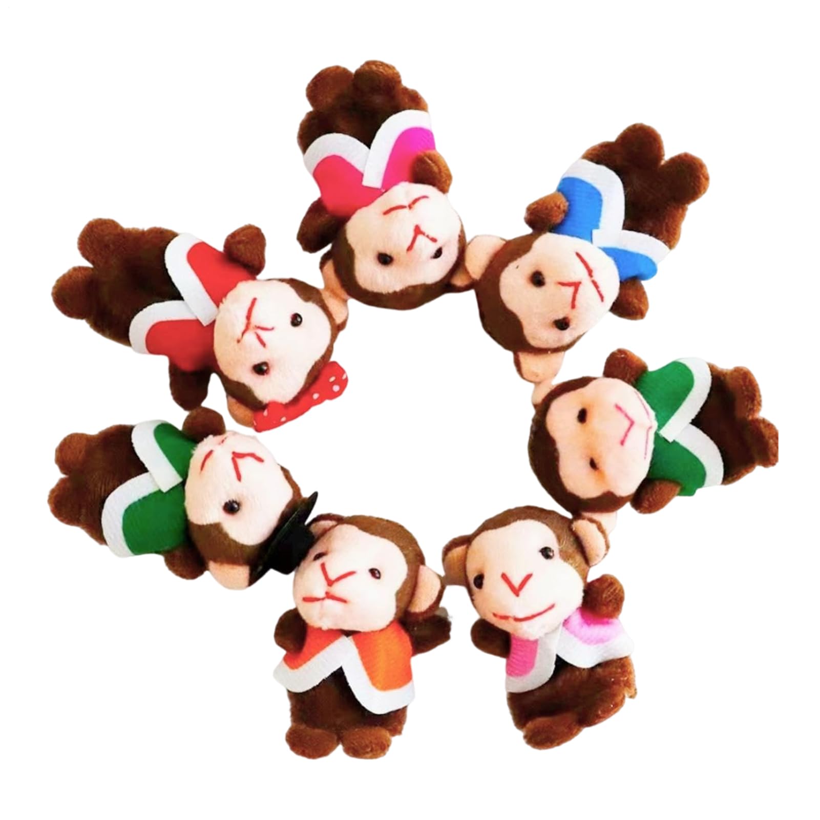 Little Monkeys Finger Puppets | 7 Pack Plush Finger Puppets Toy | Funny F́inger Puppet Set, Story Time Learning Aid for School, Storytelling Theater Role Play, Bedtime Story for