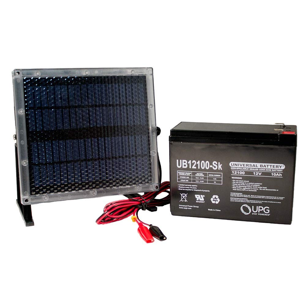Universal Power Group 12V 10AH Replacement for ECO GS12V10H + 12V Solar Panel Charger