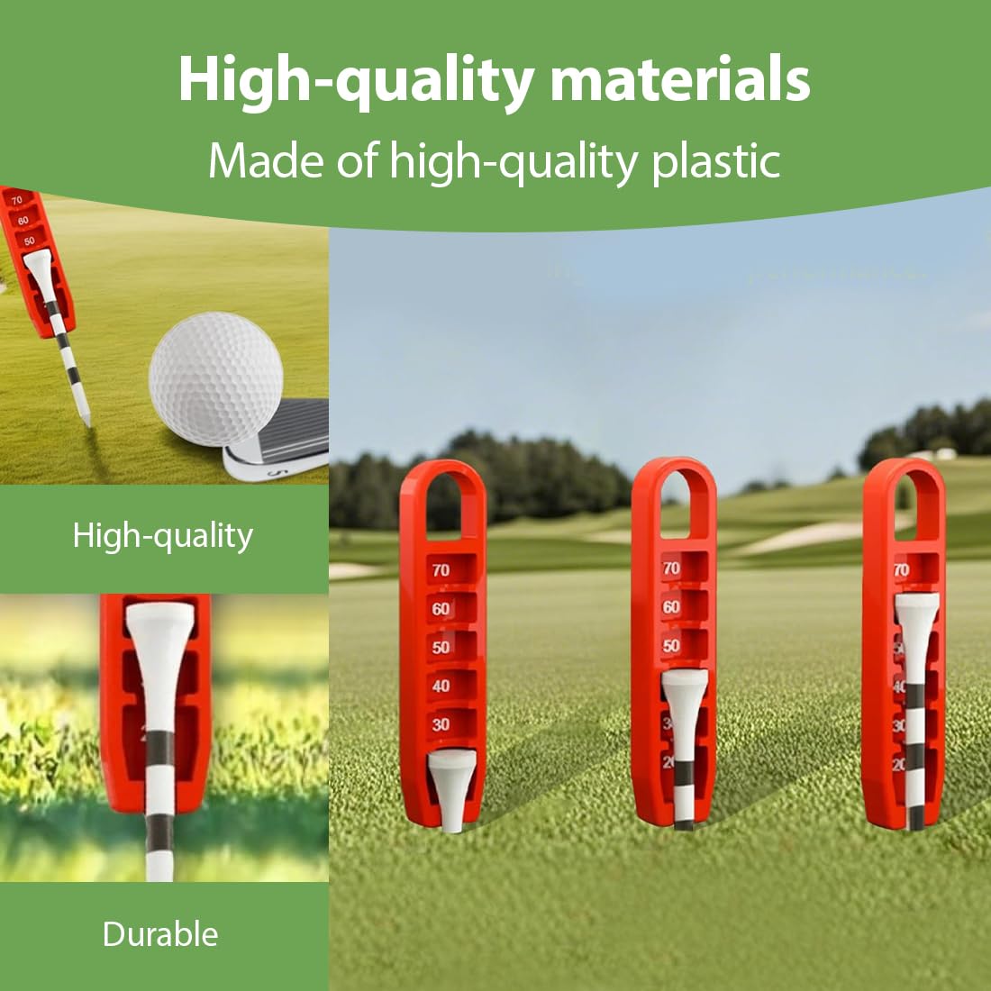 GXGM 6 Einstellungen Präzisionsanpassungen Kunststoff Golf Tee Höhenpositionierer für gleichmäßige Schwünge