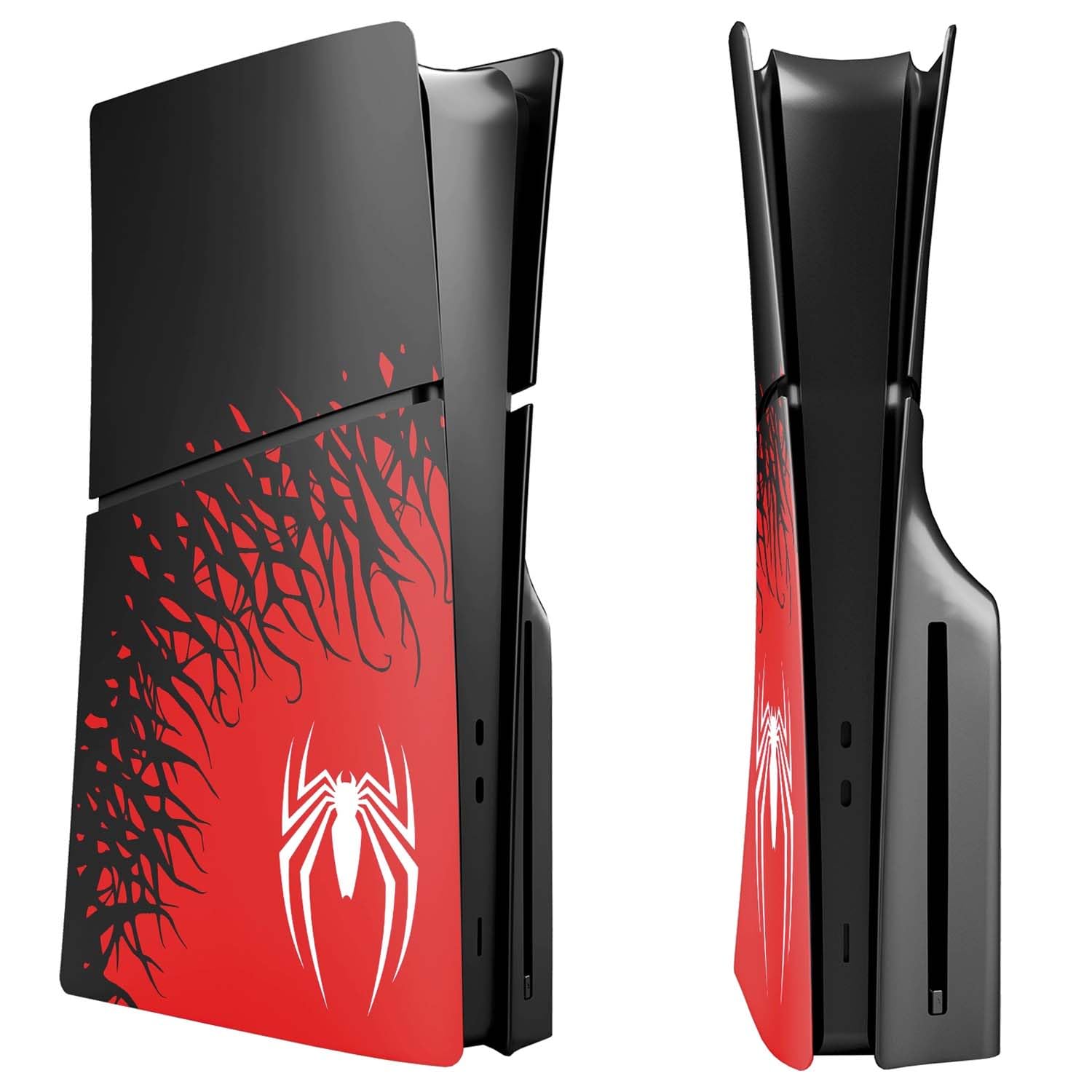 Hard Faceplate Compatible for PS5 Slim Spider Case Accessories Shockproof PS5 Slim Hard Side Plate Shell Faceplate Skin Cover Side Panels for Playstation 5 Console-PS5 Slim (Disc Edition)