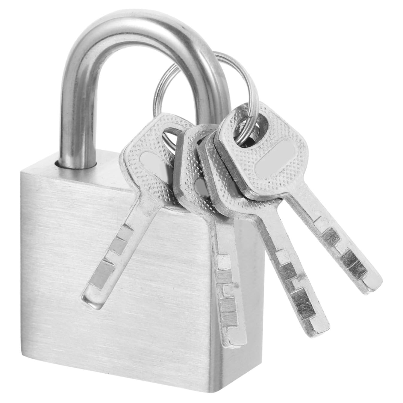 Lurrose 3 Pezzi Lucchetto in Acciaio Inossidabile Lucchetto Con Chiave Serrature Per Valigie Piccolo Bagaglio Piccole Serrature Con Chiavi Blocco Armadietto Valigia Silver