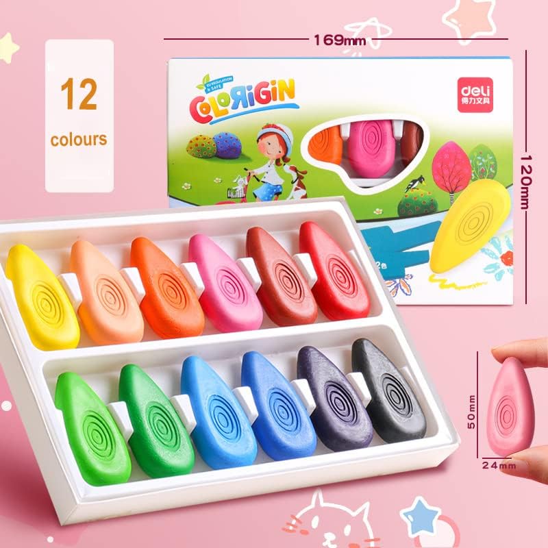 Miniatura 6 de ZY-Wisdom Juego de 24 colores de crayones para niños pequeños, natural no tóxico, lavable, fácil de sostener, crayones en forma de gota de agua para