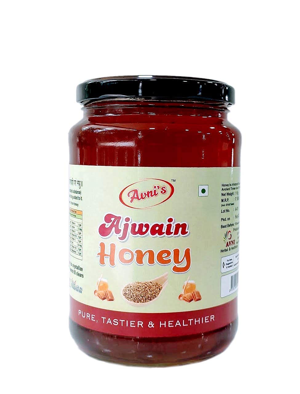 Avni's Tasty Healthy Ajwain Honey Unprocessed Unpasteurised No Preservatives | (1 Kg)