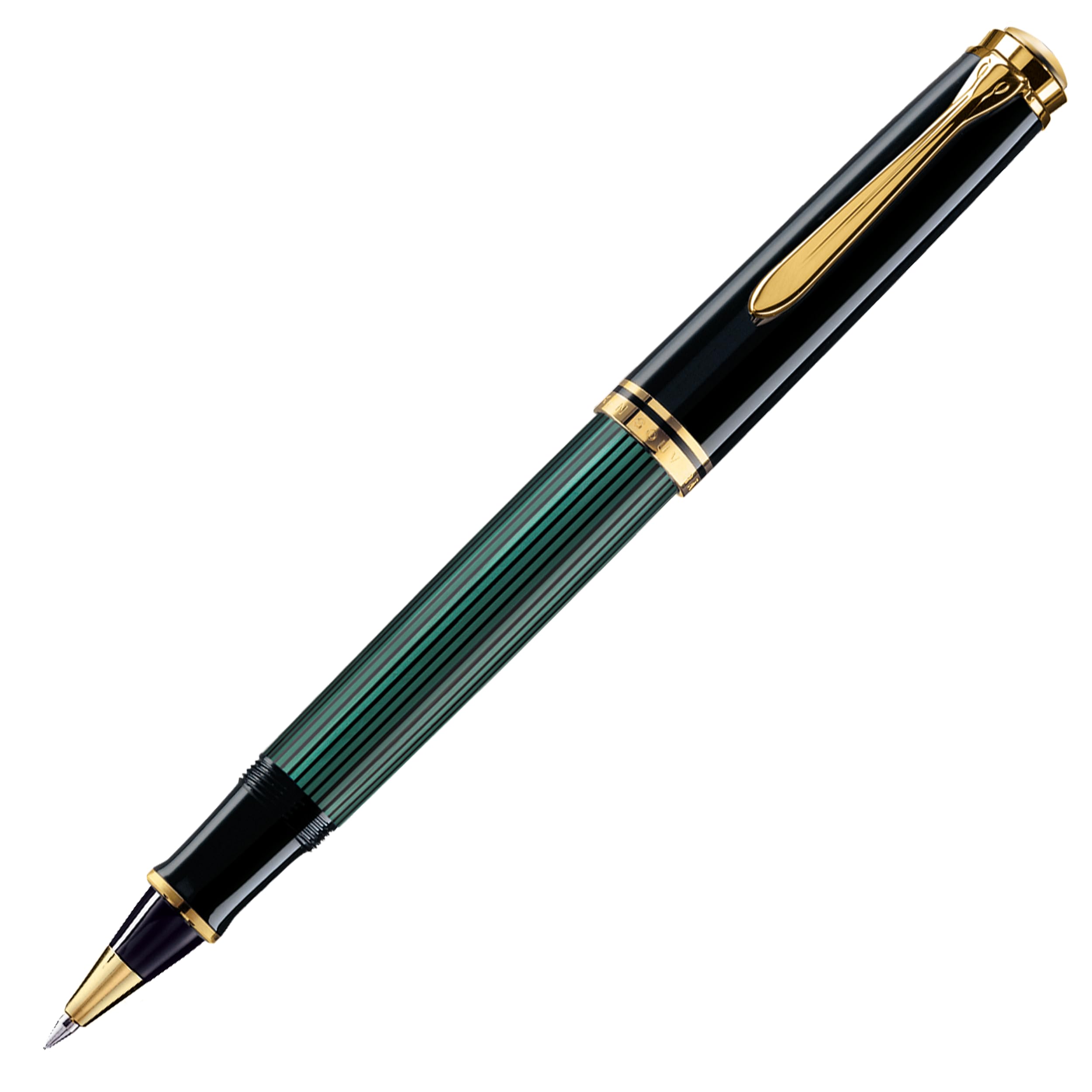 Pelikan Tintenroller Souverän 400, Schwarz-Grün, hochwertiger Roller im Geschenk-Etui, 997494