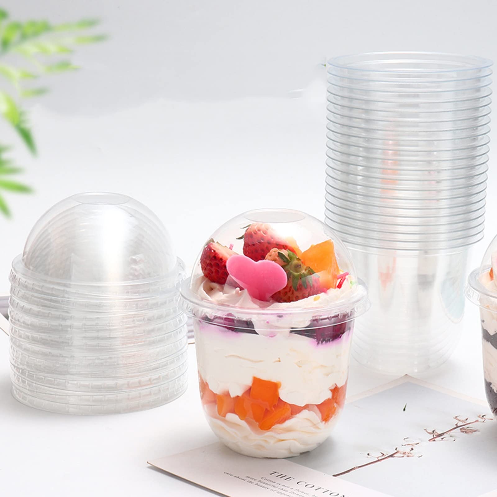 クリスタルガラス 蓋付きデザートカップ 3個セット Amazon | デザートカップ、ドーム蓋付き20パックプラスチックカップ