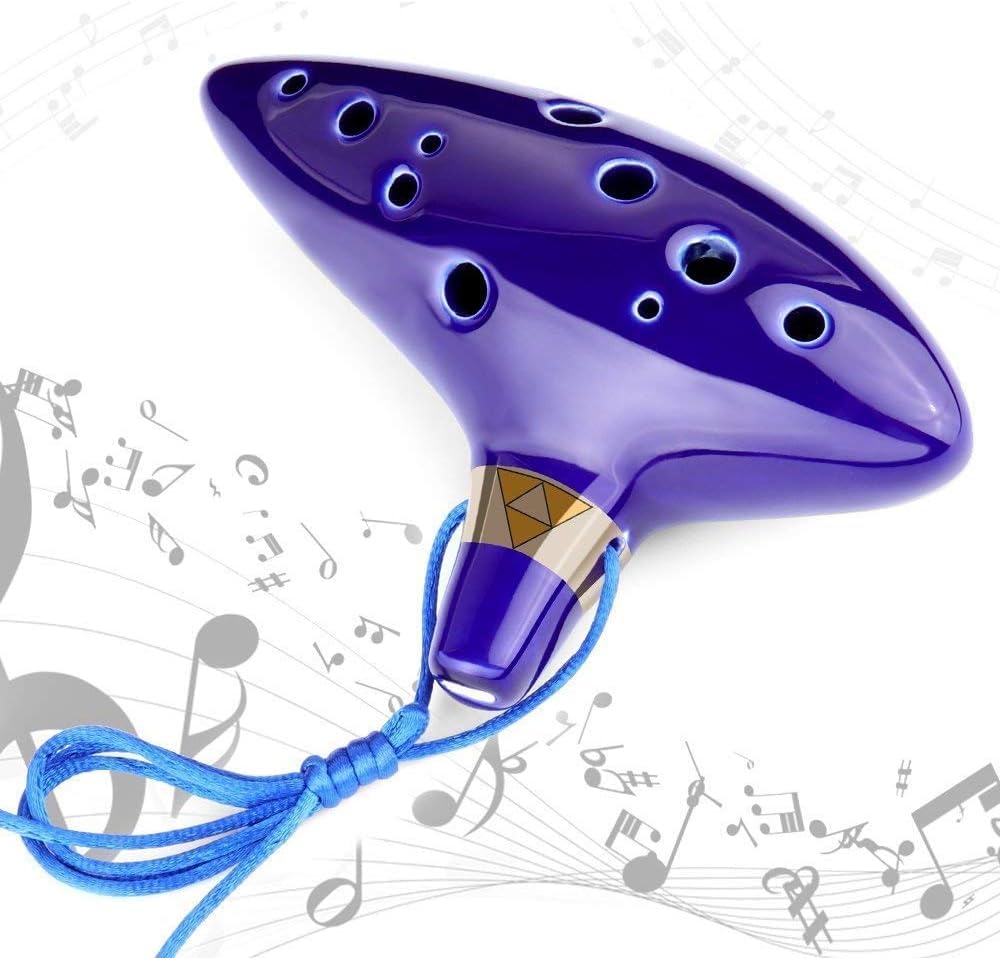 Ocarina Zelda, 12 trous Alto Do Zelda Ocarinas Play by Link Triforce Cadeau pour les fans de Zelda avec support de présentation Sac de protection, avec livre de chansons de la légende de Zelda