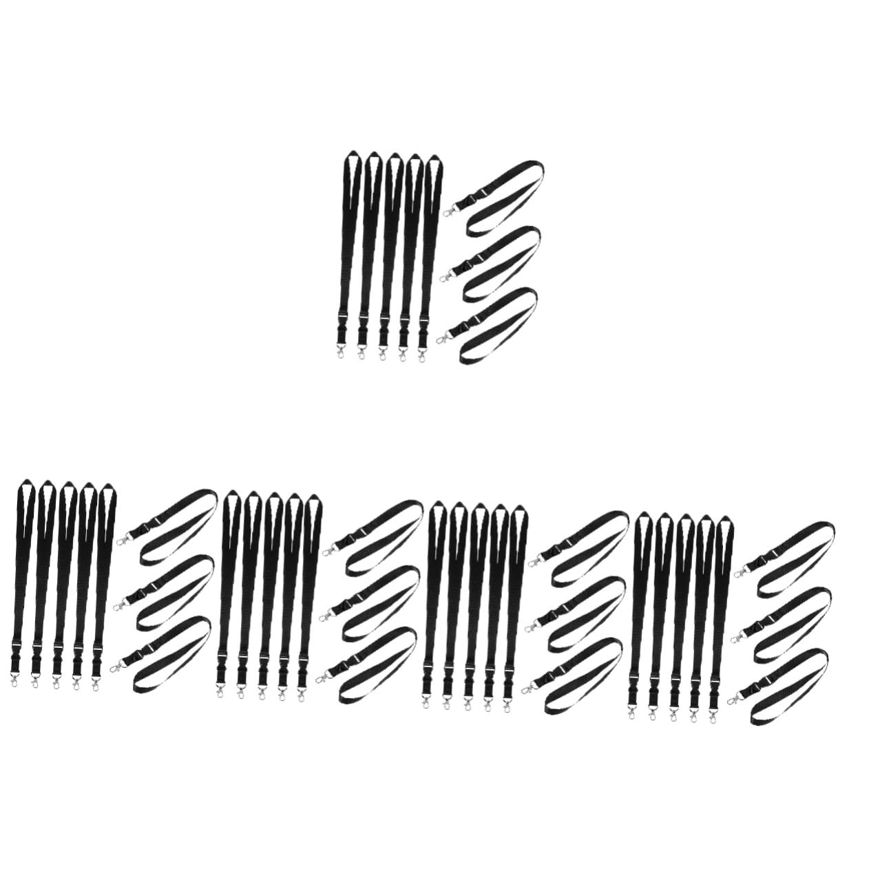 Operitacx 50pièces Lanières Nylon Pour Badges Identité Cordon De Cou Pratique Et Porte-cartes Pour Bureau École Hôpital Et Activités Plein Air Couleur Noire