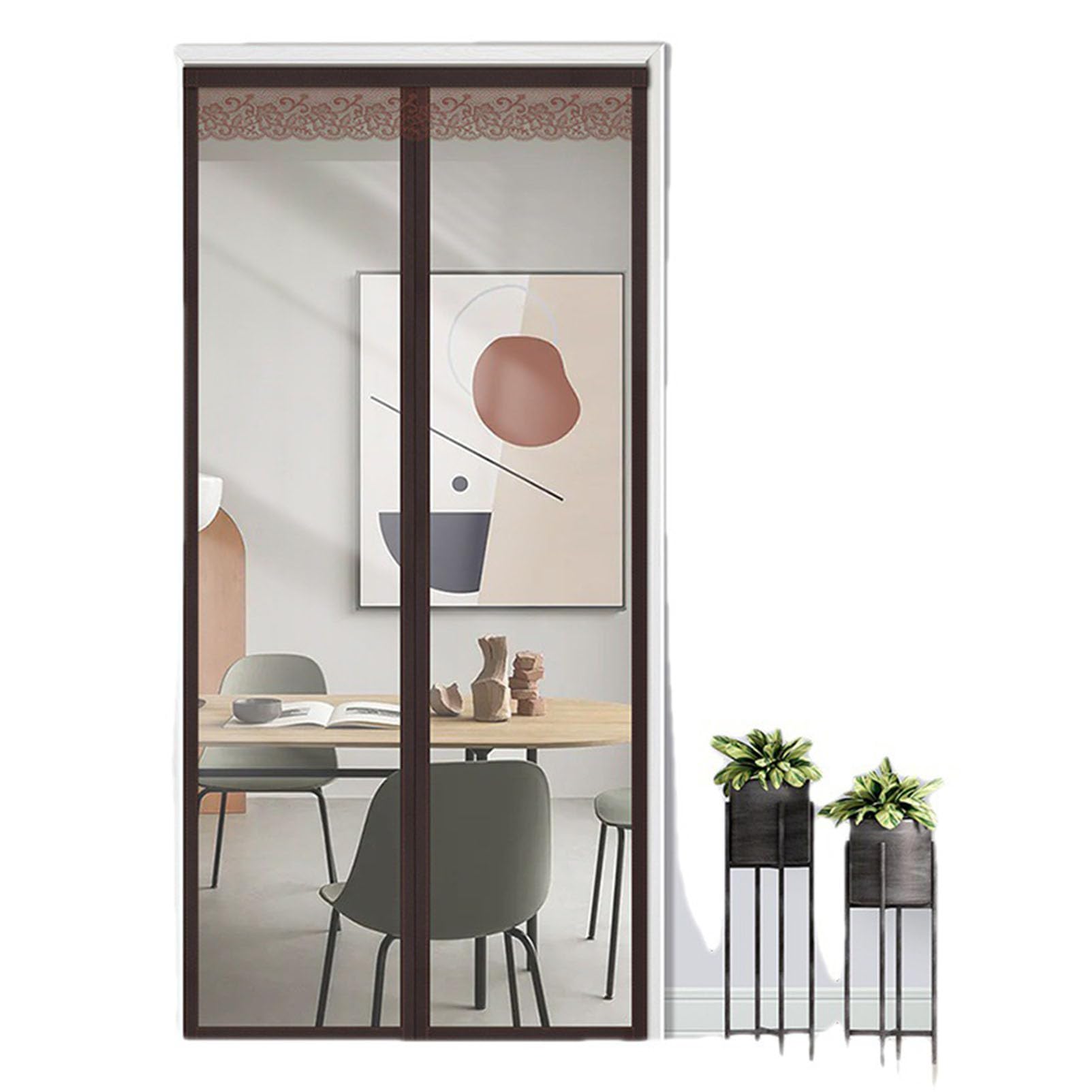 Magnetic Thermal Insulated Door Curtain,Winter Magnetic Thermal Insulated Door Curtain for air Conditioner,EVA Magnetic Thermal Insulated Door Curtain for Double Doors (60 x 205 cm)