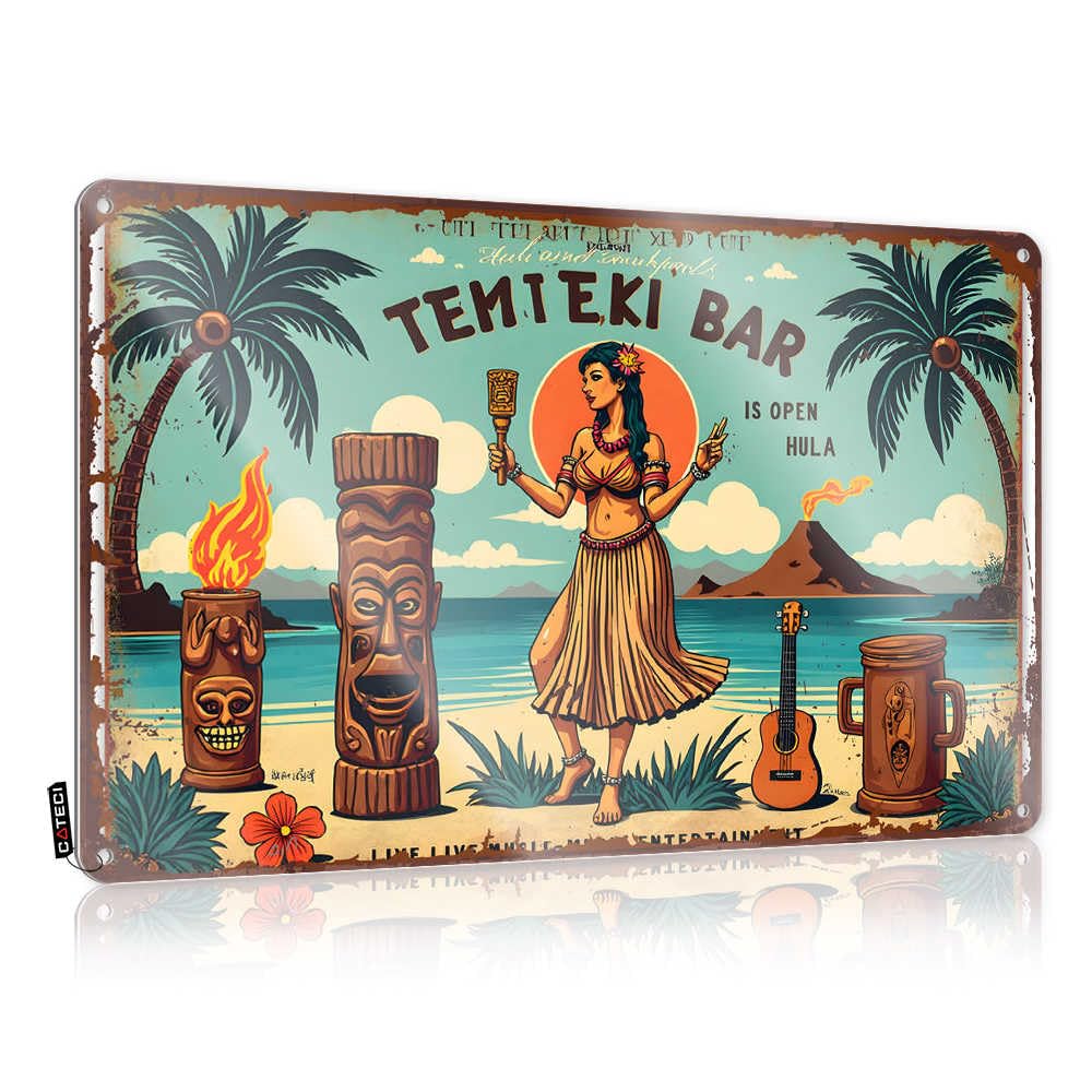 Fzfn Colour Posters Fun Country Temteki Bar: A Tropical Hula Haven With Live Music And Entertainm For Man Cave Bar - Bathroom Gifts Customizable(30X40cm)
