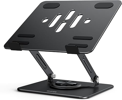 Miniatura 2 de BESIGN LS11 - Soporte para laptop con base giratoria de 360, soporte ergonómico ajustable para portátil, soporte elevador compatible con Air, Pro,