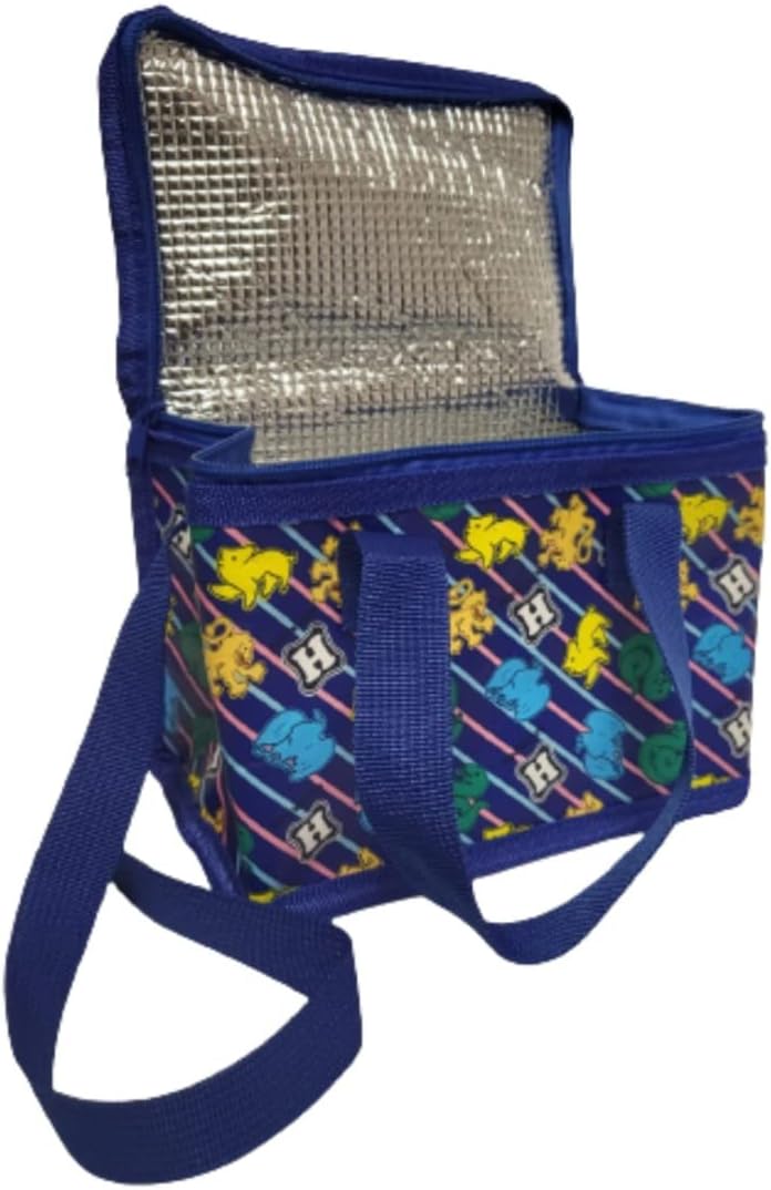 Divas World Harry Potter Insulated Lunch Bag Hogwarts Crest Blue Cool