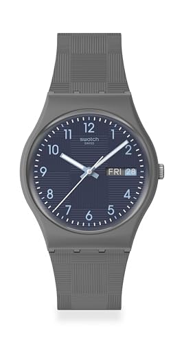 Swatch Unisex Casual Watch Grey Bio-sourced Quartz Tile DIAL