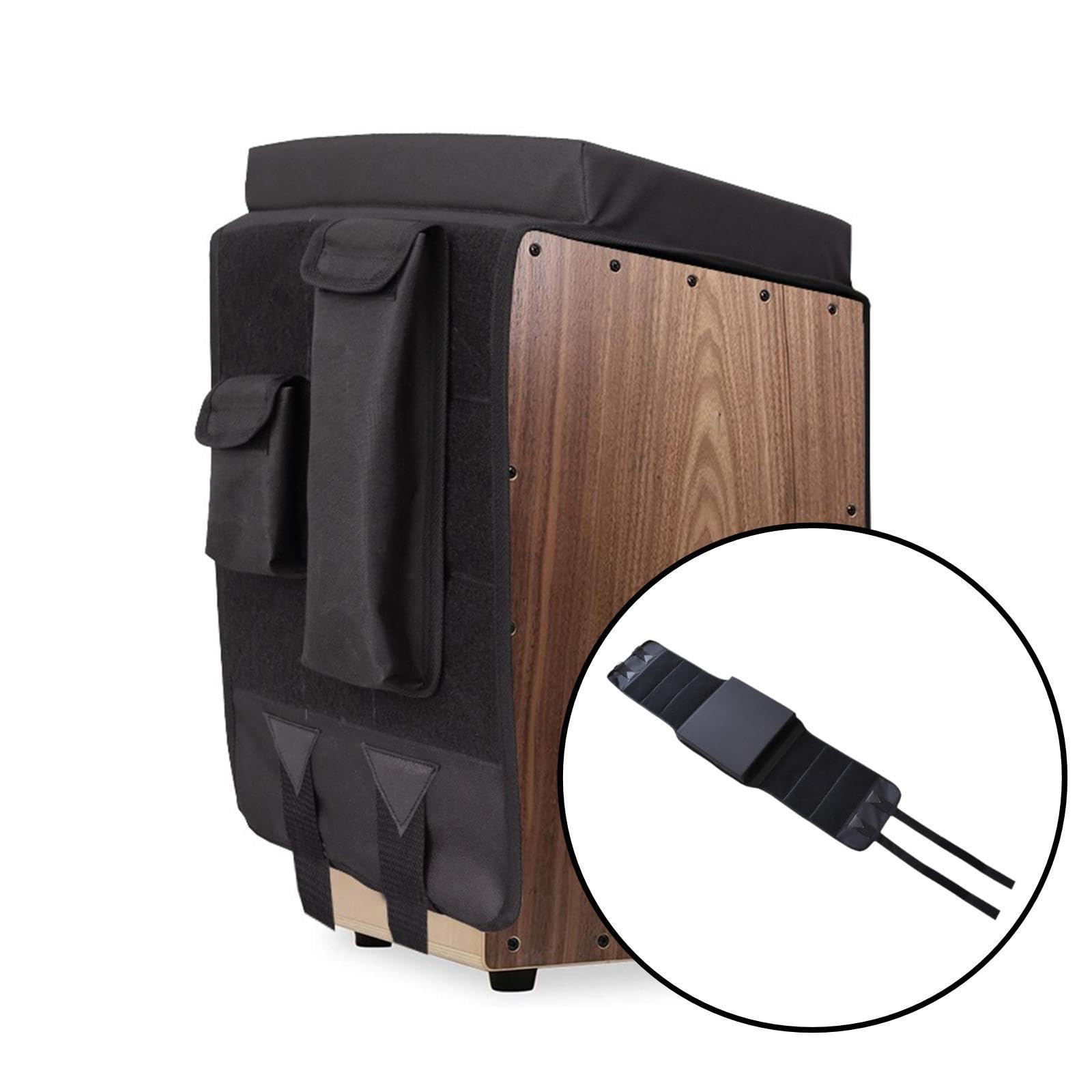 Oshhni Asiento Padded Drum con Bolsillos Laterales Organizador para Percusión Taburete de Batería Accesorios de Tambor Fabricado Oxford Resistente