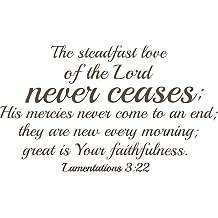 Christian Wall Decal - The Steadfast Love of The Lord - Bible Verse - Vinyl Scripture and Religious Home Decor Or Church Decoration