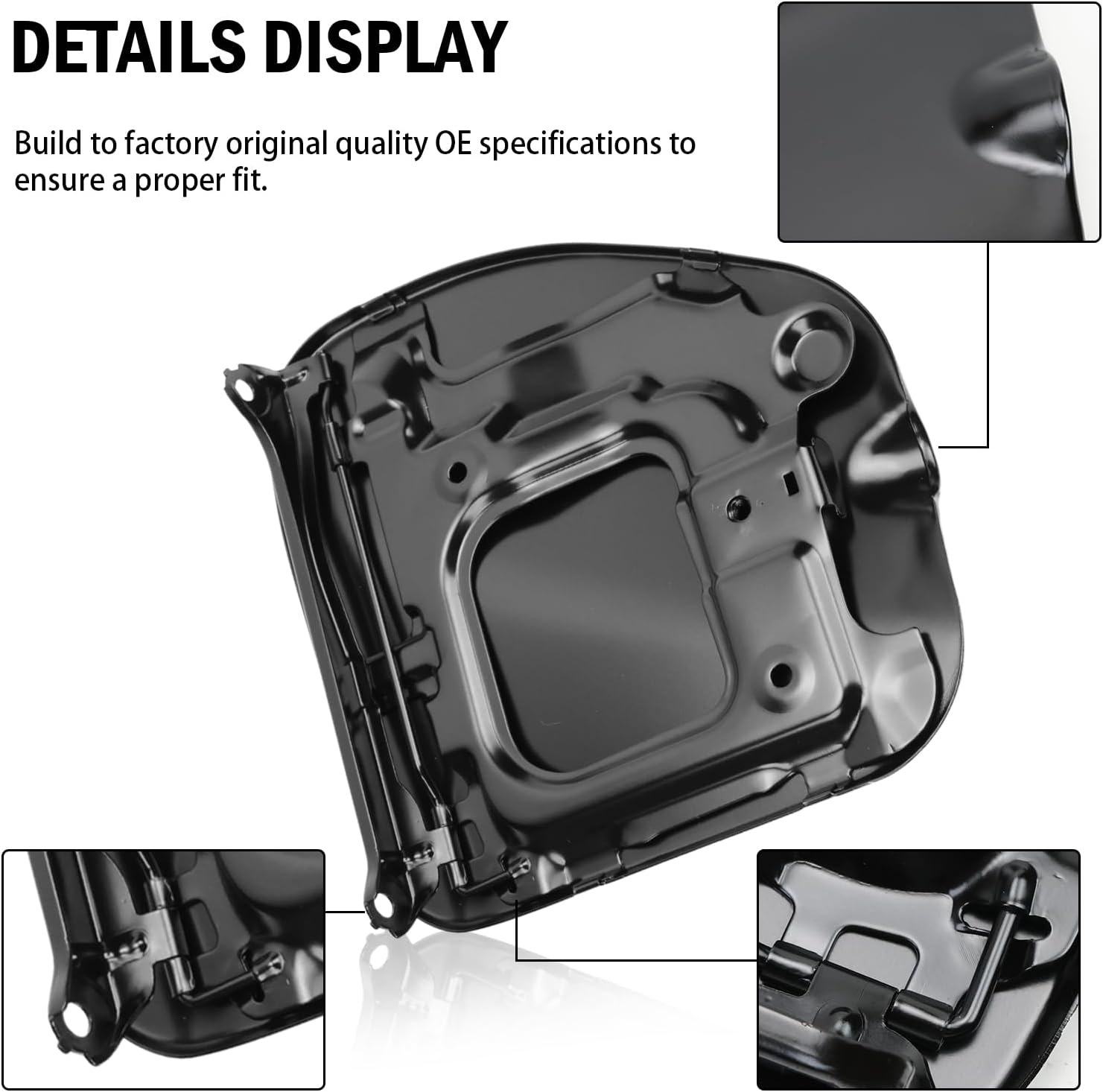 Fuel Filler Lid Compatible with 2005-2015 Tacoma Double Cab Short 5 Foot Bed (not fit 6) Fuel Tank Cap Trim Cover 77305-04904
