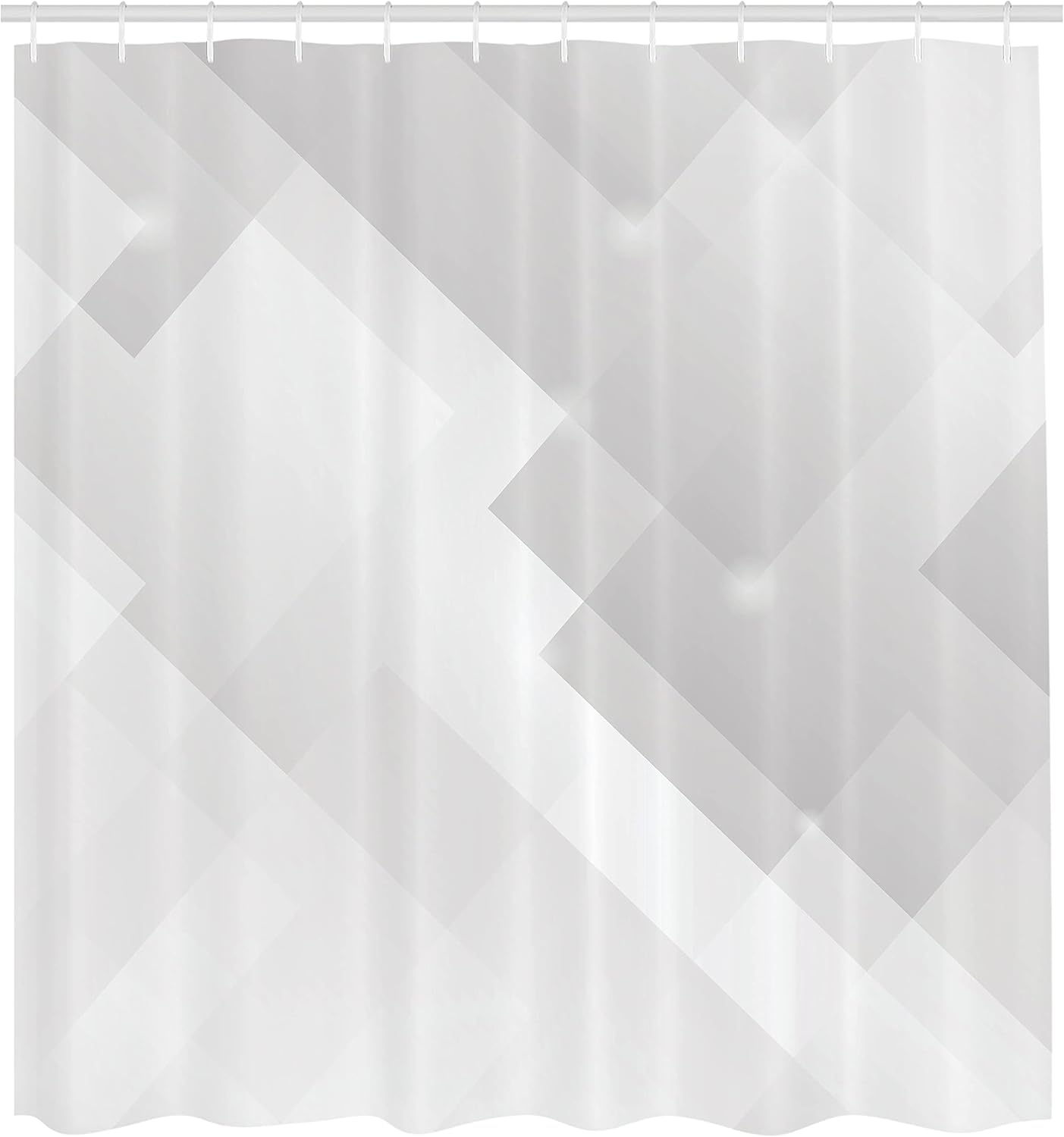 Ambesonne Grey Shower Curtain, Abstract Soft Tones Featured Perspective Stripes Reflection Rays Artisan Art Print, Cloth Fabric Bathroom Decor Set with Hooks, 69" W x 70" L, Cloud