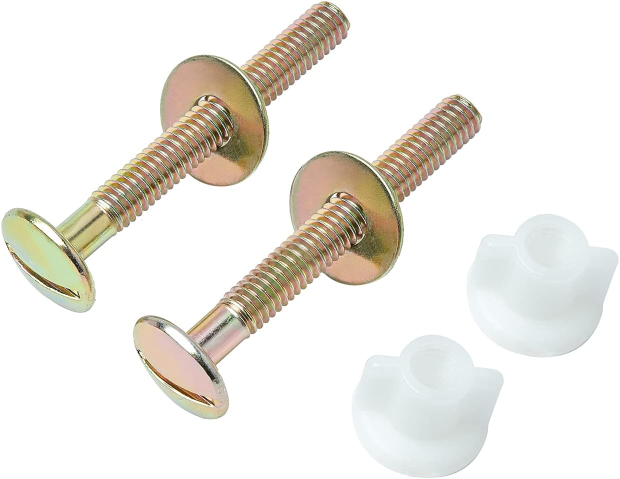 Heavy Duty Toilet Seat Fastener Set 2Pcs Steel Hinge Bolts, Nuts, and