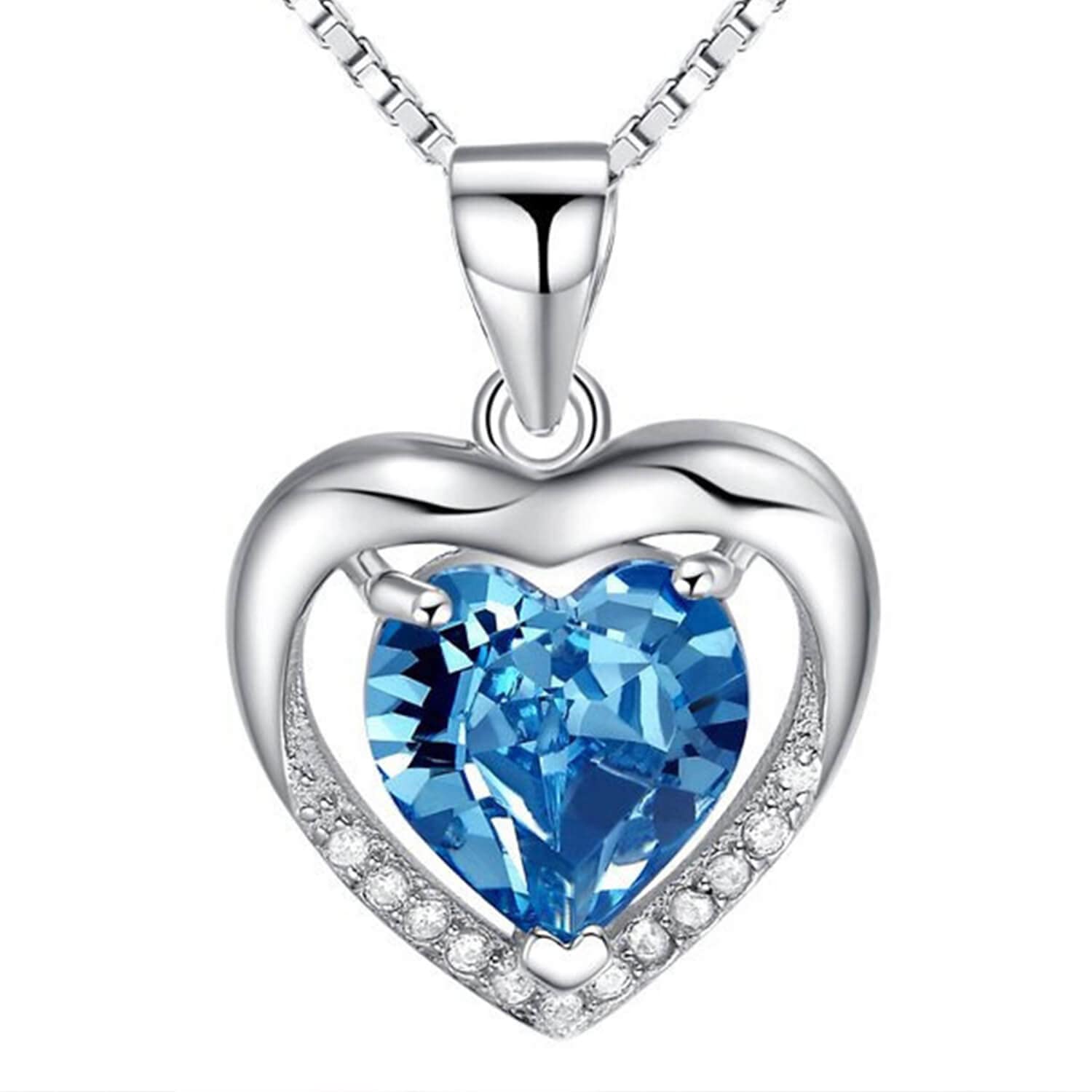 Fashion Crystal 18K Gold Plated 925 Sterling Silver Heart Pendant Necklace for Women Gift Packing J.Rosée Fashion Jewelry DZ004