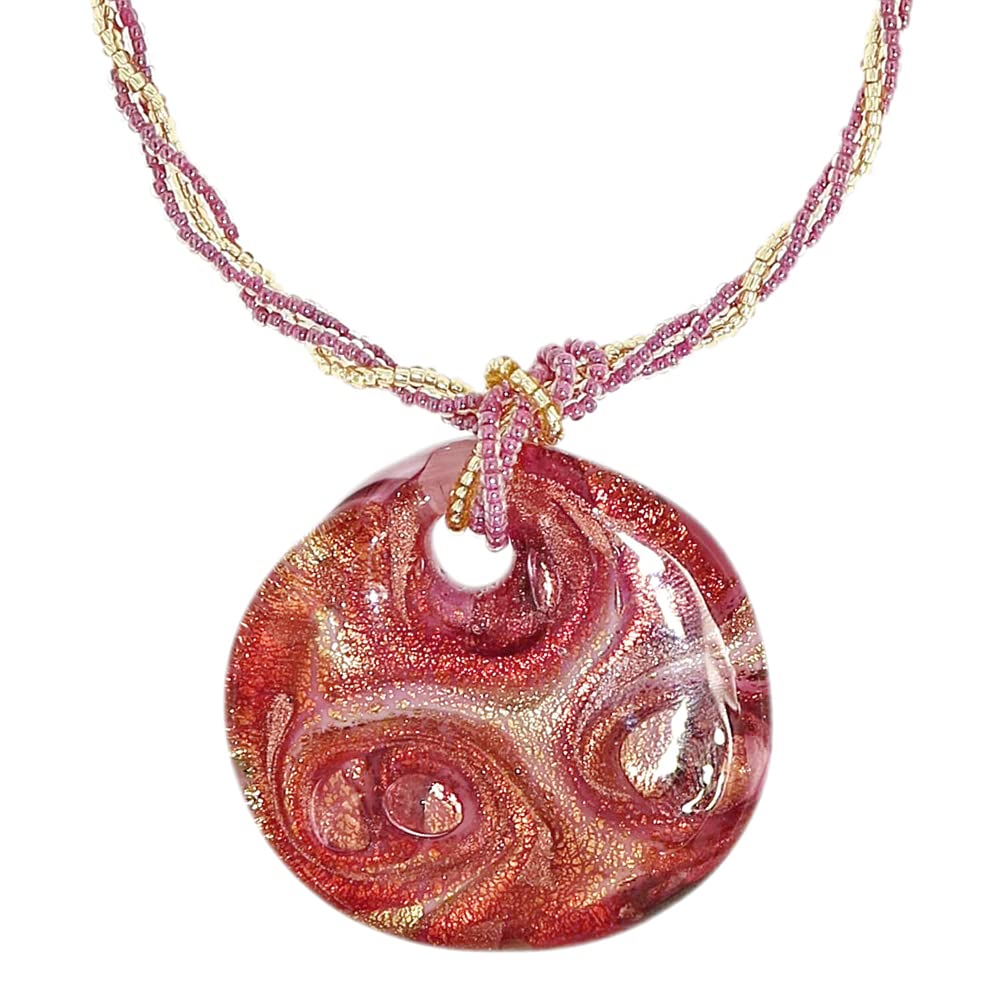 Venetiaurum - Collana per Donna con medaglia in Vetro Originale di Murano e Argento 925 - Gioiello made in Italy certificato