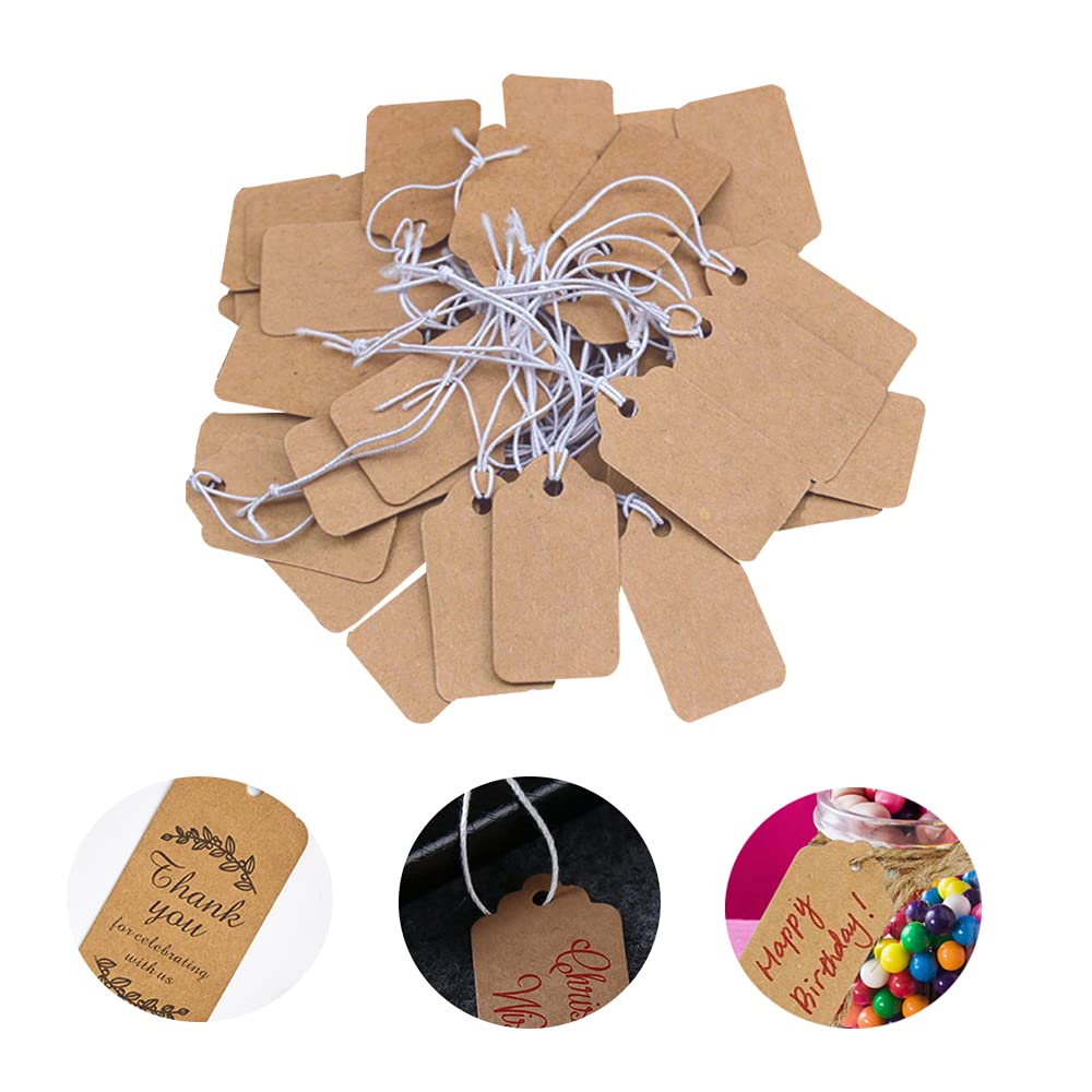 200 Etichette Carta Kraft 26x12mm - Bigliettini Con Cordino Per Regali, Gioielli E Prezzi - Foto 4