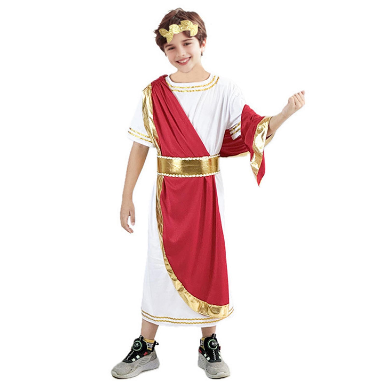 DAVBNM Ancient Roman Greek God Costume Fancy Dress Up Outfits Set including Laurel Headband
