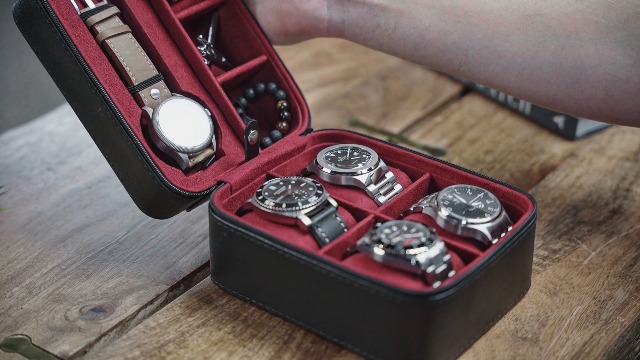 Organizzatore Di Stoccaggio Del Polso: Custodia Da Viaggio Portatile Uomini Supporto Orologi Orologi Da Polso E Orologi Intelligenti Da 10,96 € | DHgate - Foto 11