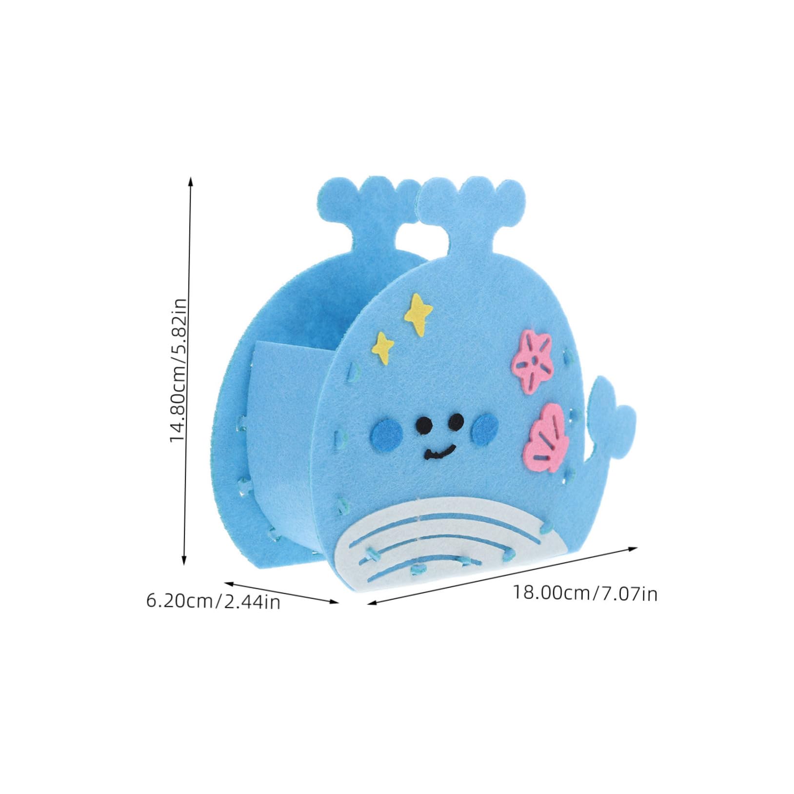 ARTIBETTER Whale-Shaped Pen Stand Felt Storage Bin Decorative Desk Accessory Animal Pen Holder