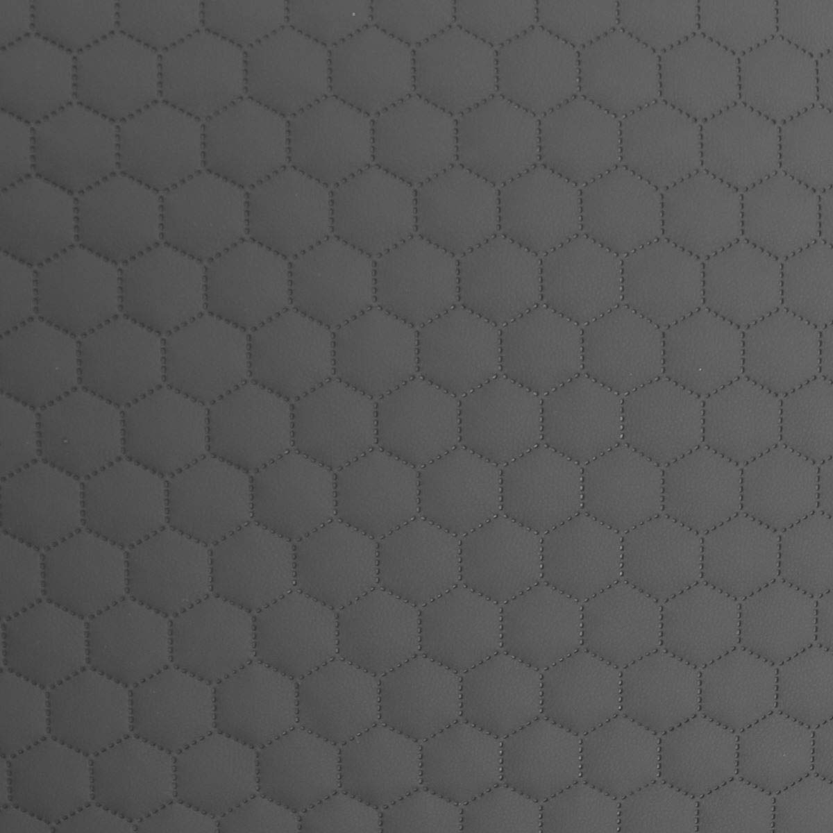 Hexagon Stitch - Grey Quilted Faux Leather Diamond Fluted Car Seating Vehicle Upholstery Fabric 140Cm