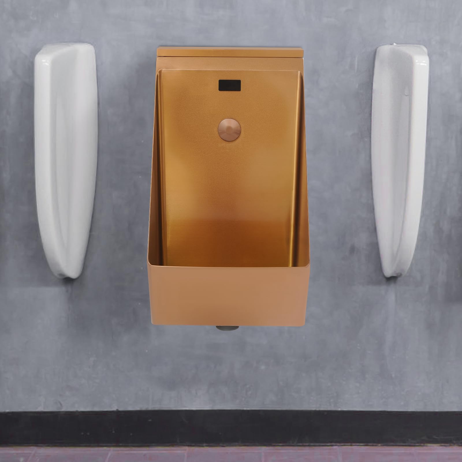 Wall Mounted Sensor Urinal, Automatic Sensor Urinal Toilet, Men's Bathroom Urinal,Family Bathroom Toilet for Homes, Apartments, Shopping Malls(Rose Gold)