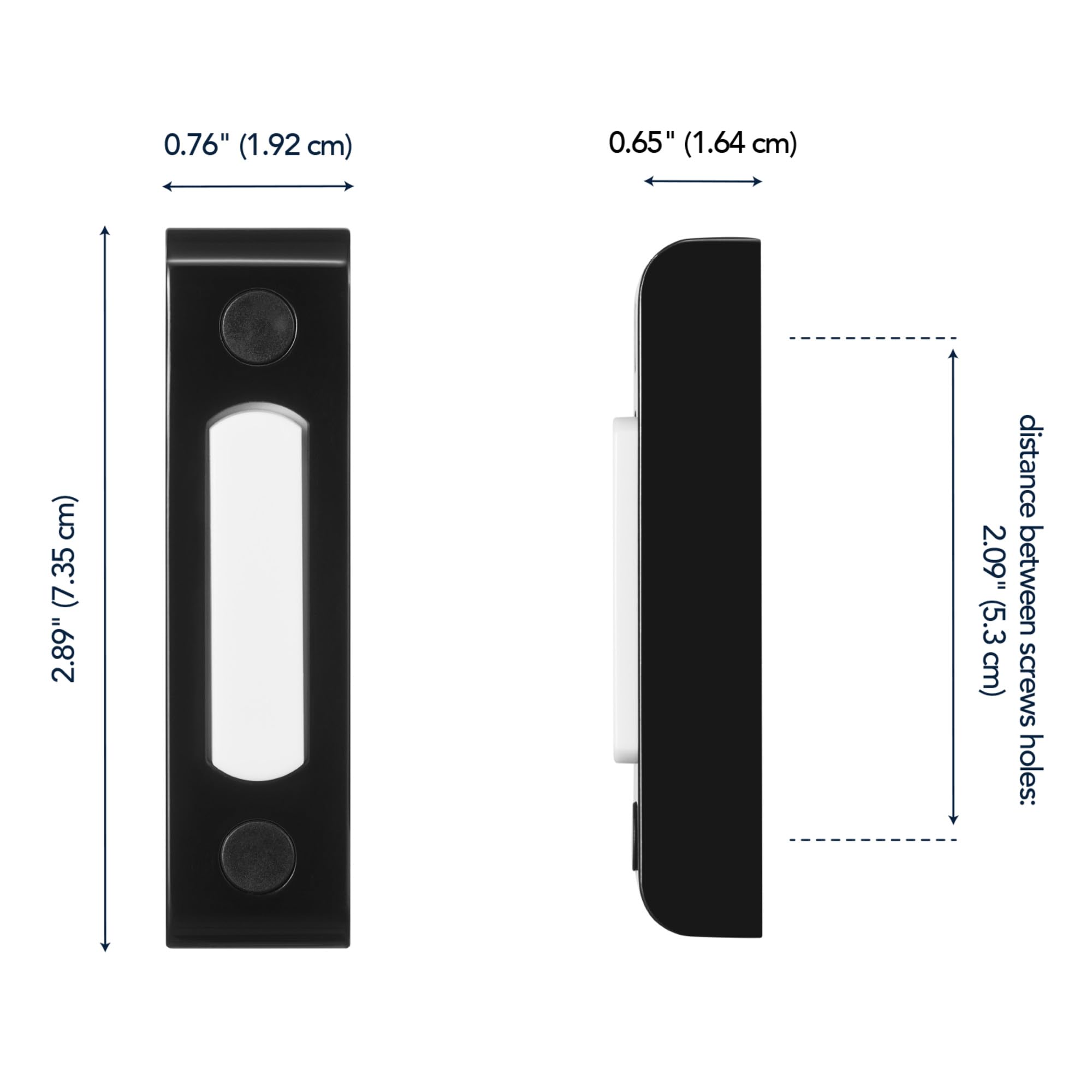 Heath Zenith 18000216 Wired Push Doorbell Button, Black, Metal