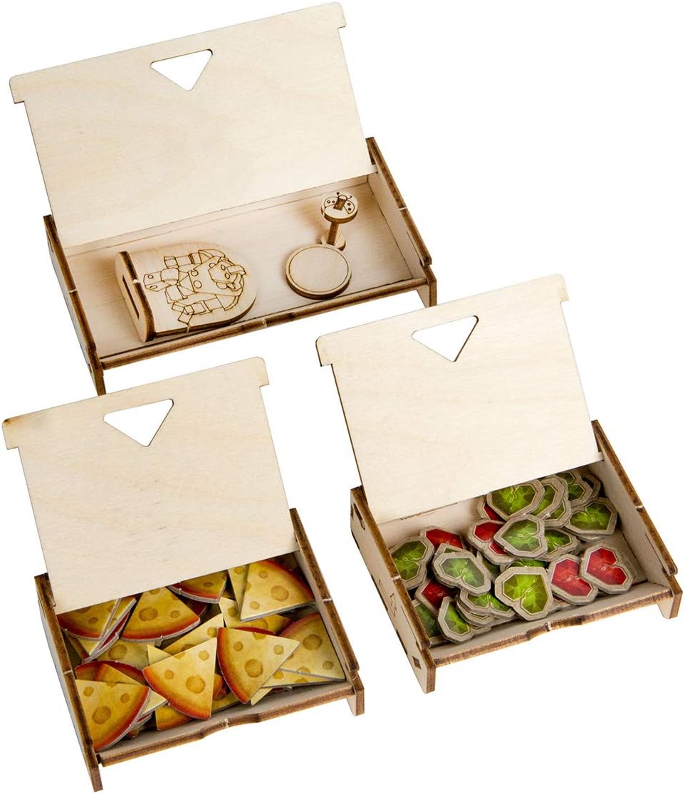 The Broken Token Mice and Mystics Compatible Game Organizer - Wood Storage Box with Multiple Trays and Boxes