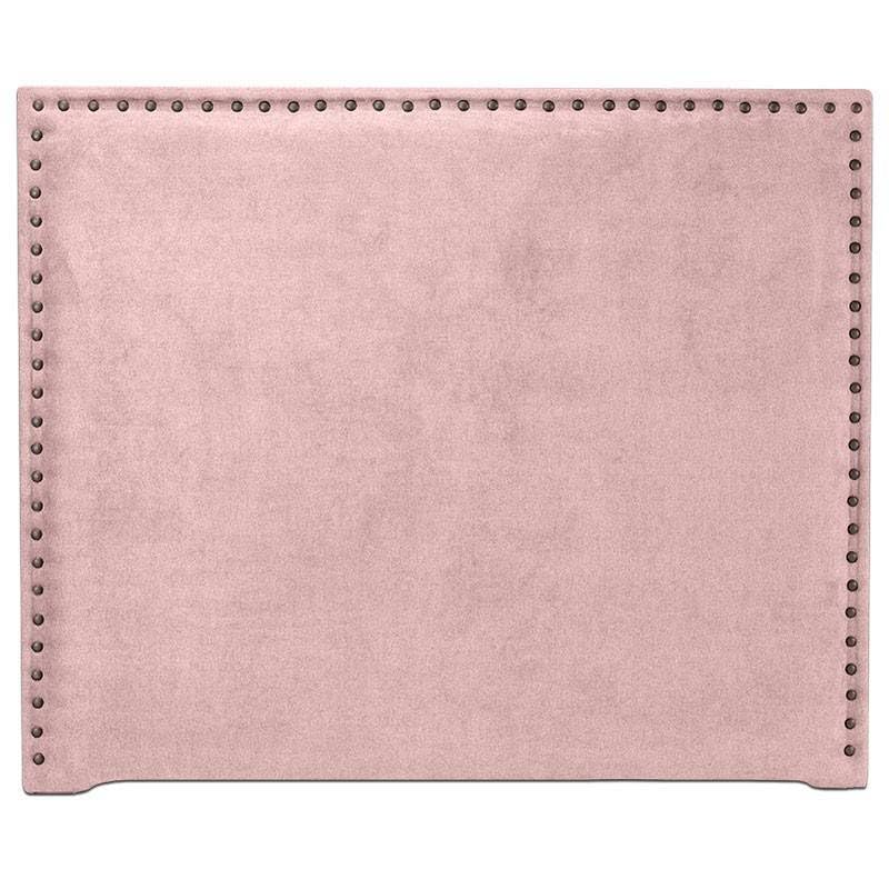 Ventadecolchones - Cabecero de Cama Tapizado en Tela Antimanchas Rosa Modelo de Tachuelas. Acolchado 8 cm Grosor. Medida 91 x 125 cm para Cama de 80 ó 90 cm