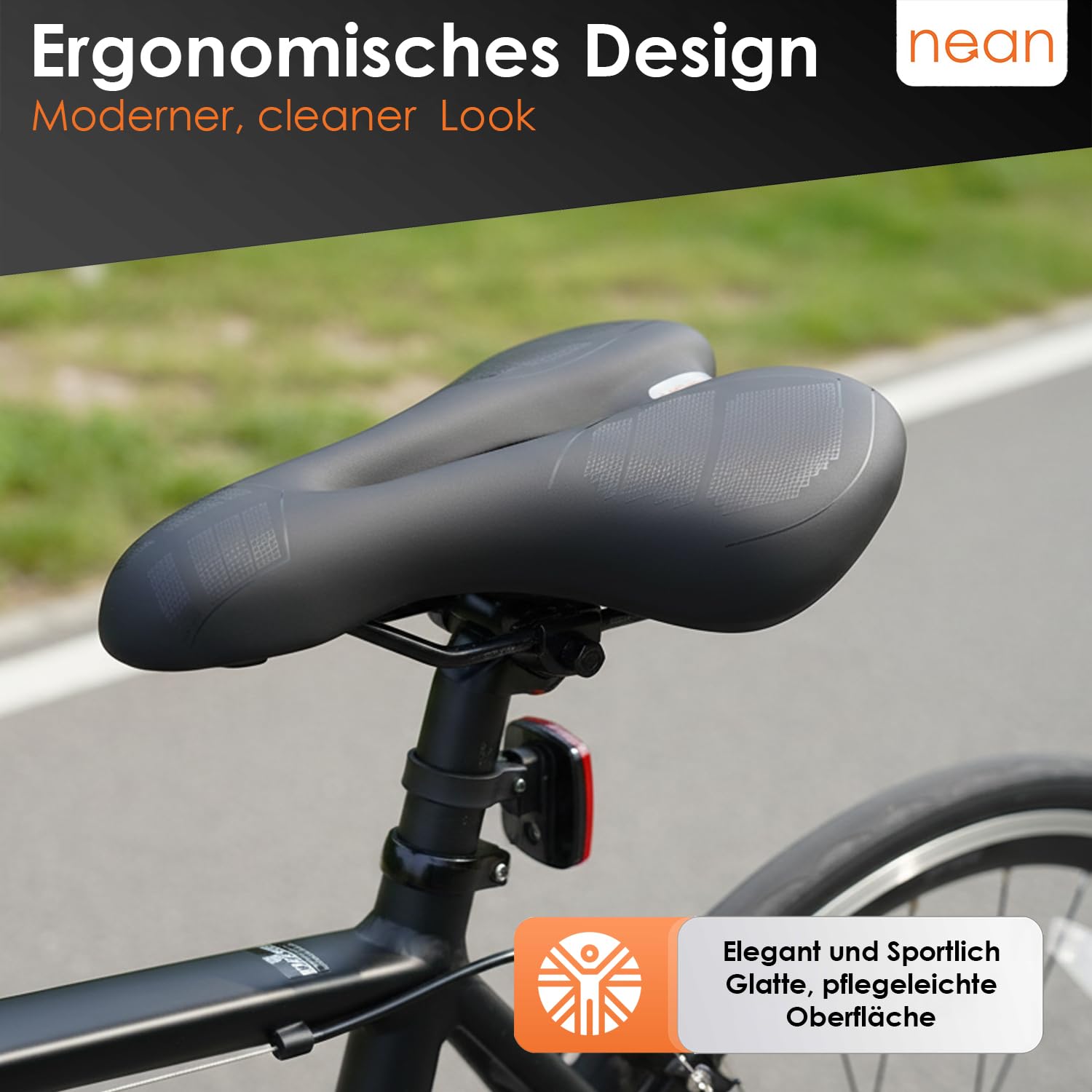 nean Ergonomiczne siodełko rowerowe z żelową amortyzacją wraz z śrubami do siodełka